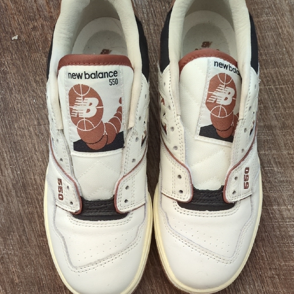 New Balance 550 White and Brown Sneakers